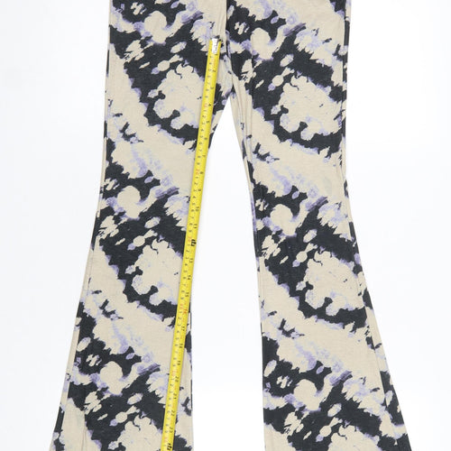Topshop Women’s Beige Tie Dye Flared Leggings Size 10