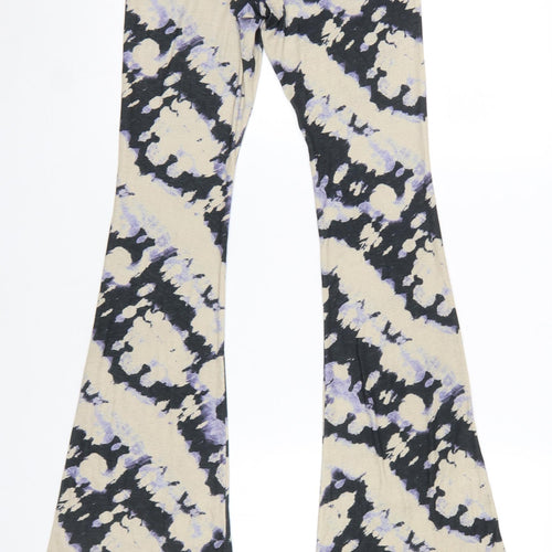 Topshop Women’s Beige Tie Dye Flared Leggings Size 10