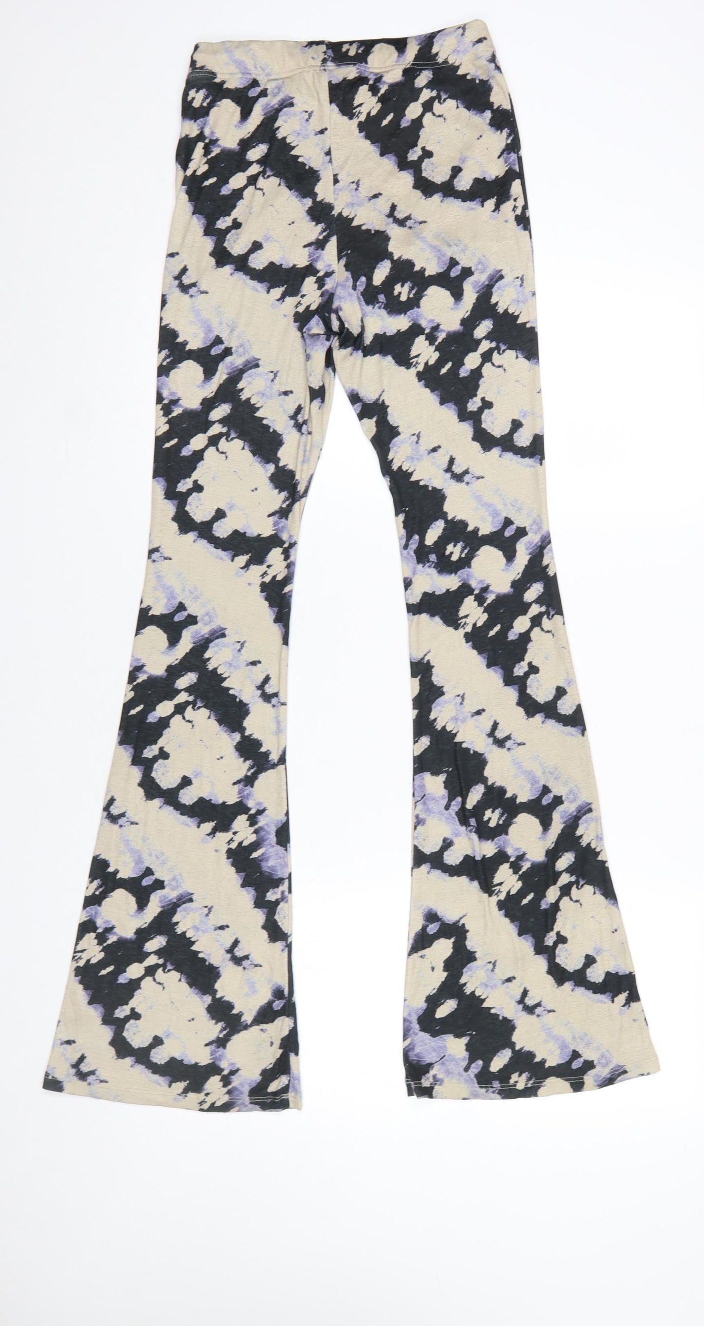 Topshop Women’s Beige Tie Dye Flared Leggings Size 10