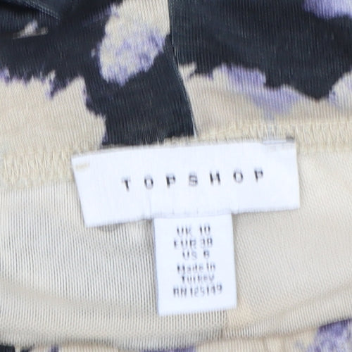 Topshop Women’s Beige Tie Dye Flared Leggings Size 10