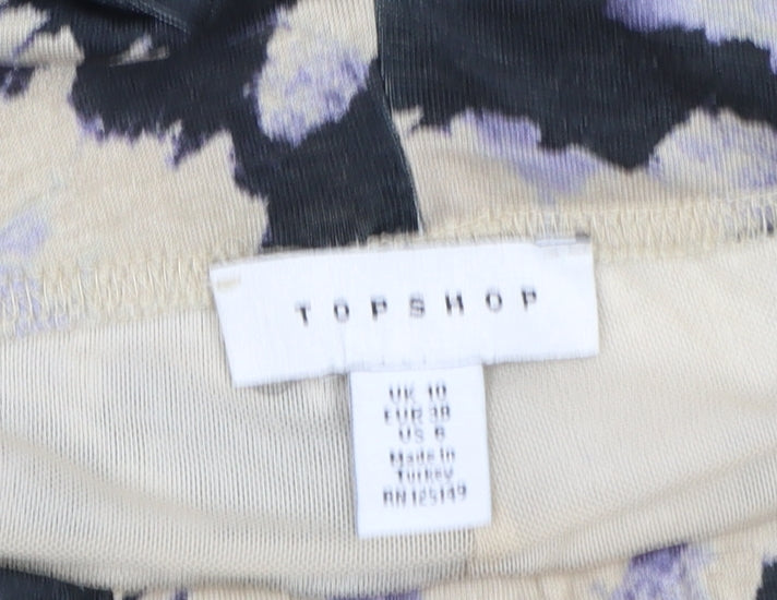 Topshop Women’s Beige Tie Dye Flared Leggings Size 10