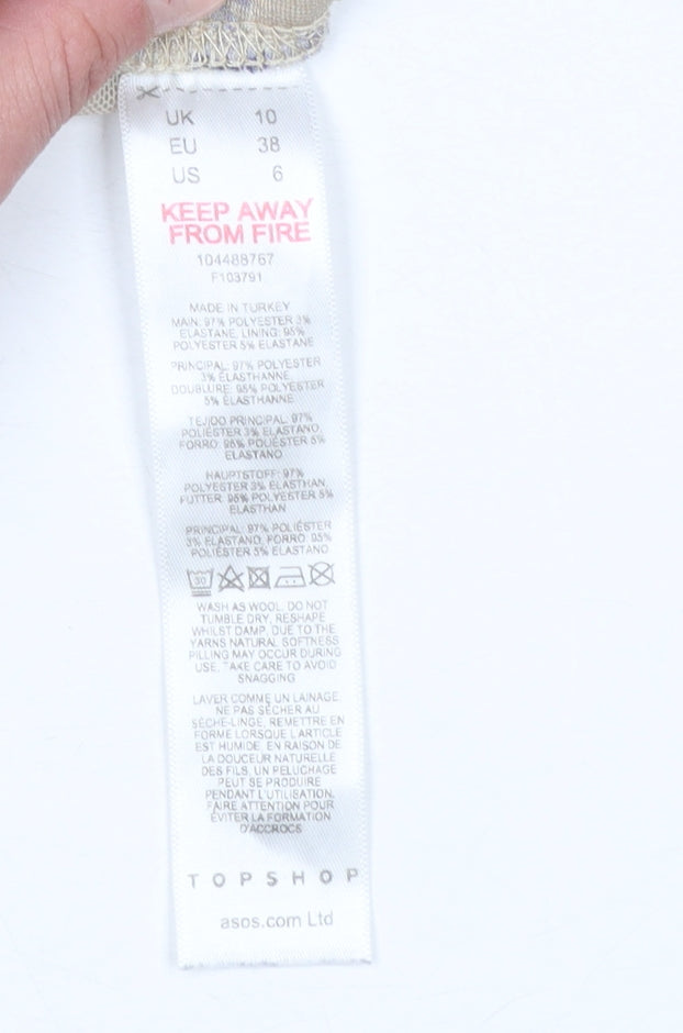 Topshop Women’s Beige Tie Dye Flared Leggings Size 10