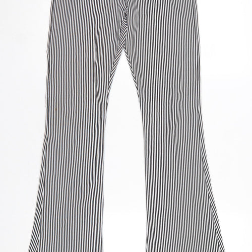 Topshop Women’s Black White Striped Leggings Size 8 Polyester
