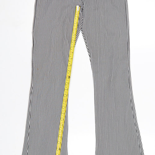 Topshop Women’s Black White Striped Leggings Size 8 Polyester