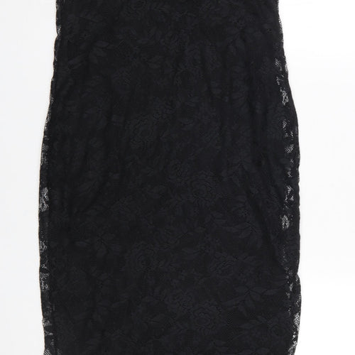 Dorothy Perkins Women’s Black Lace Sheath Dress Size 12 Party Knee Length