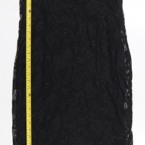 Dorothy Perkins Women’s Black Lace Sheath Dress Size 12 Party Knee Length