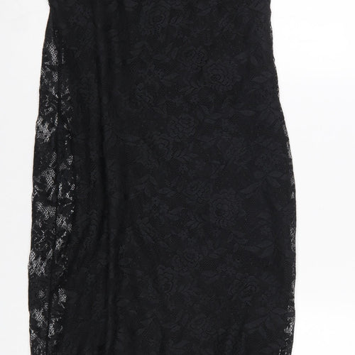 Dorothy Perkins Women’s Black Lace Sheath Dress Size 12 Party Knee Length