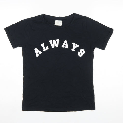 Next Women's Black XS T-Shirt Style Nightshirt with Quote Print