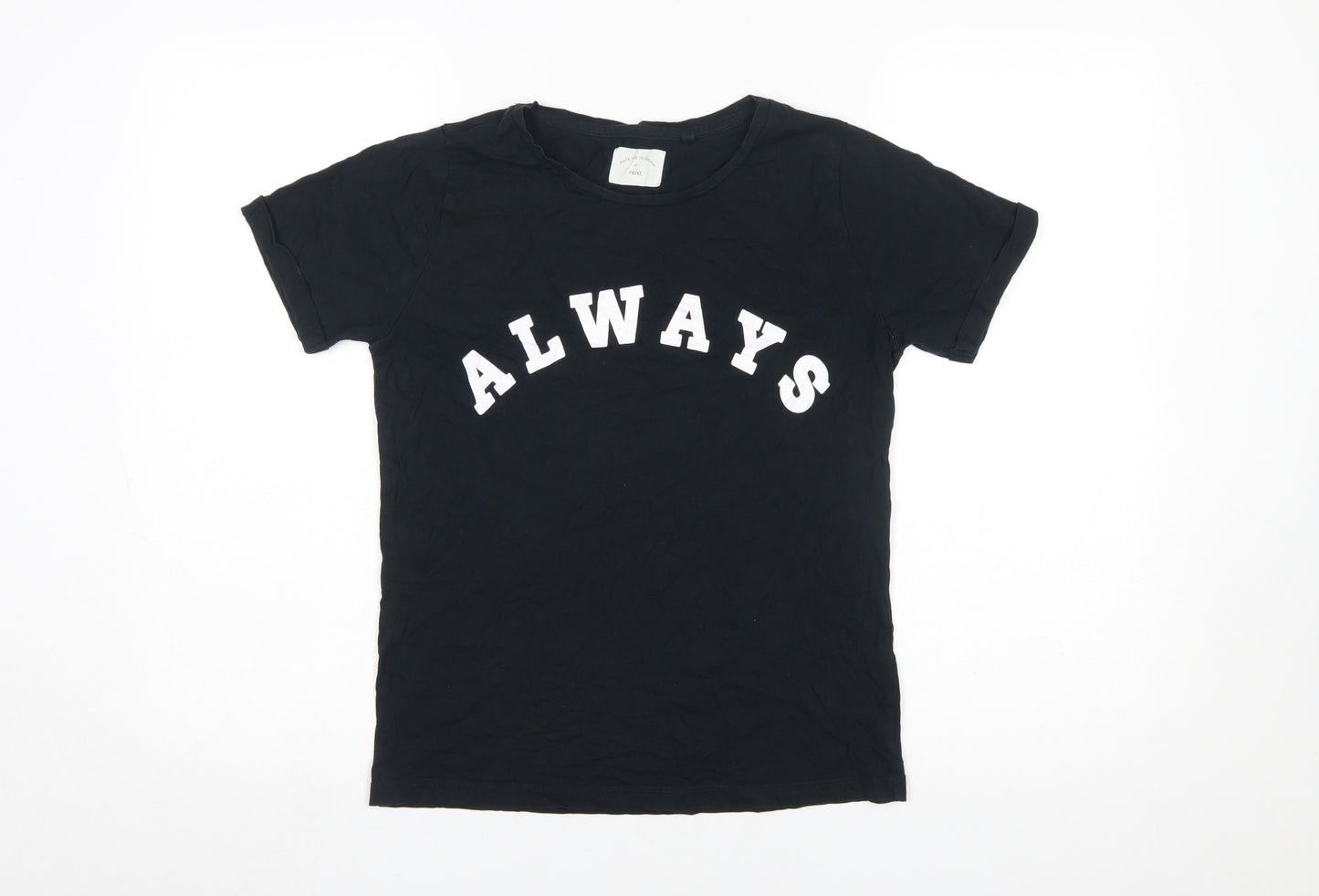 Next Women's Black XS T-Shirt Style Nightshirt with Quote Print