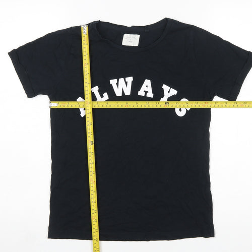 Next Women's Black XS T-Shirt Style Nightshirt with Quote Print