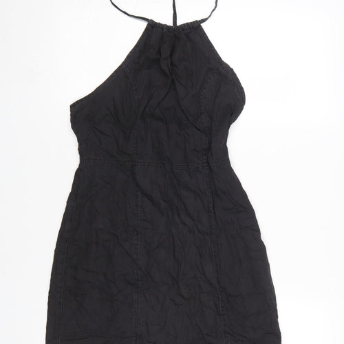 ASOS DESIGN Women’s Black Cotton Halter Short Dress UK10