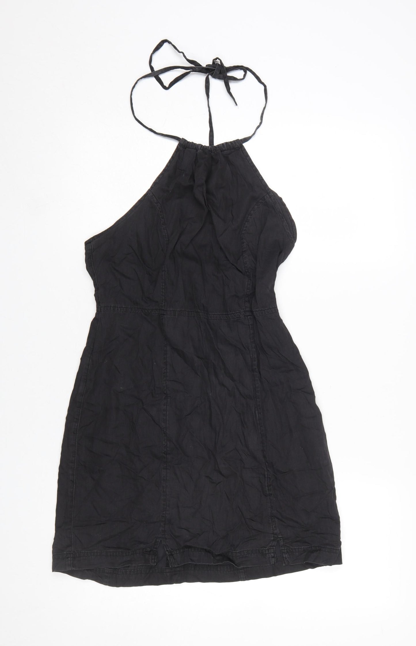 ASOS DESIGN Women’s Black Cotton Halter Short Dress UK10