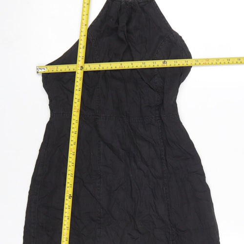 ASOS DESIGN Women’s Black Cotton Halter Short Dress UK10