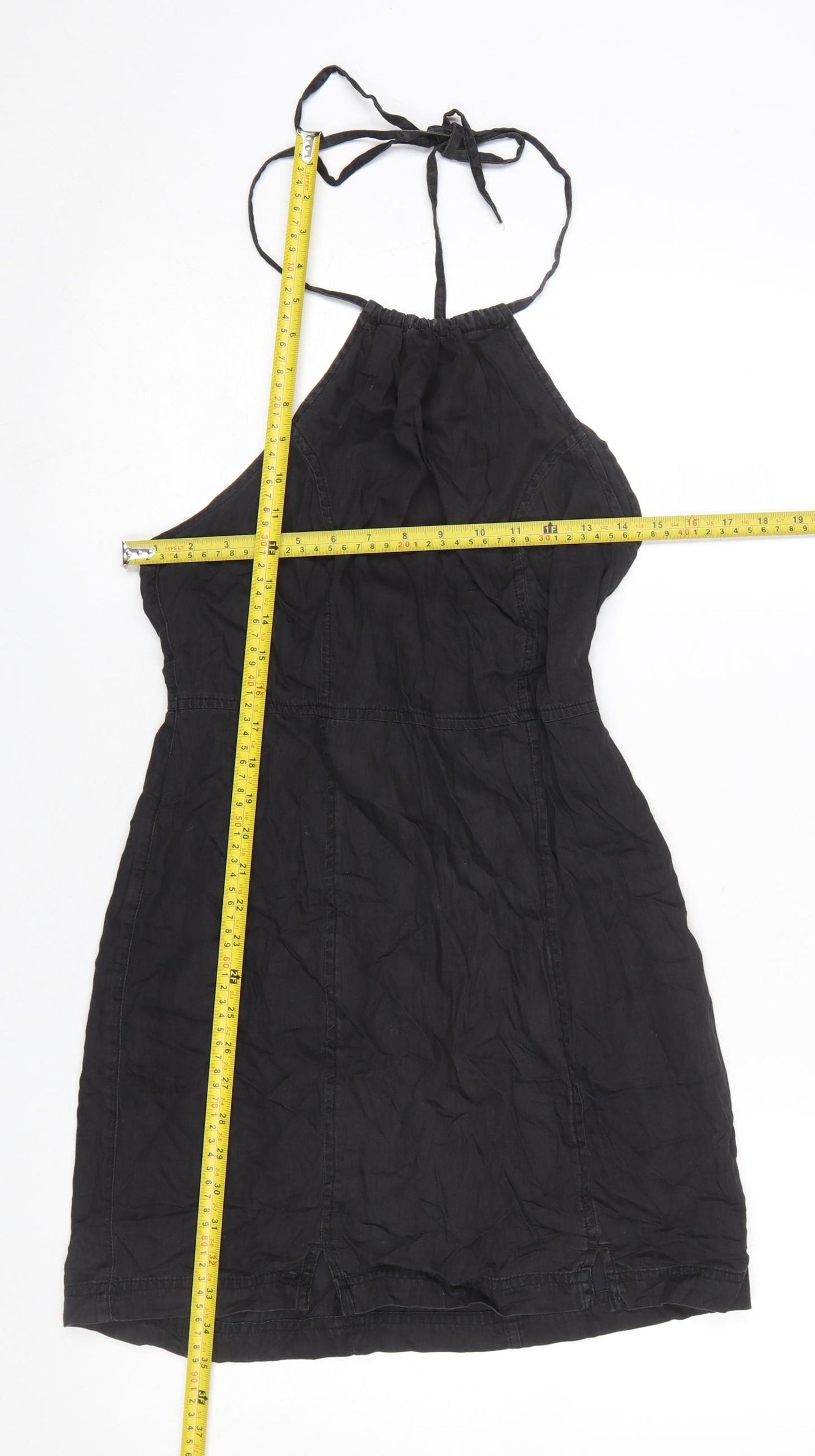 ASOS DESIGN Women’s Black Cotton Halter Short Dress UK10