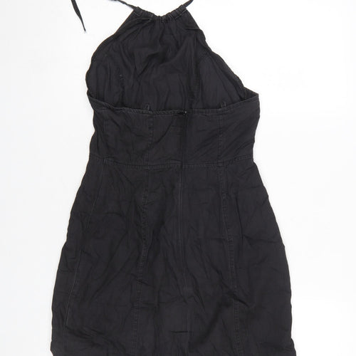 ASOS DESIGN Women’s Black Cotton Halter Short Dress UK10
