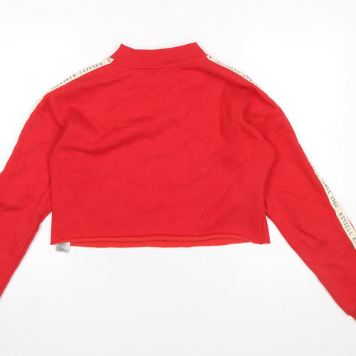 Russell Athletic Womens Red Cropped Pullover Sweatshirt Size S