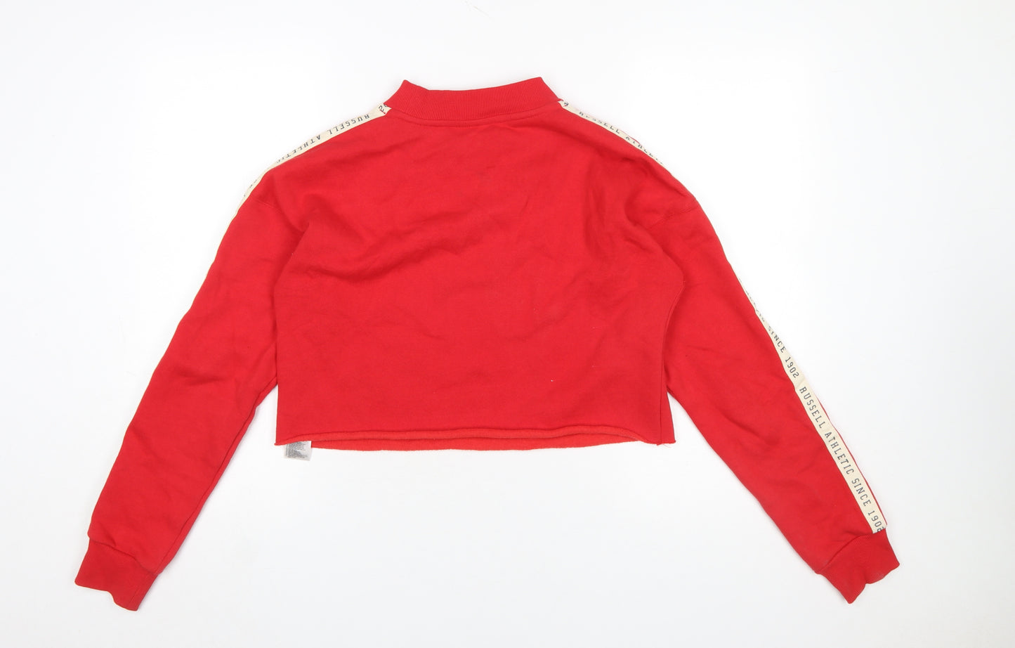 Russell Athletic Womens Red Cropped Pullover Sweatshirt Size S