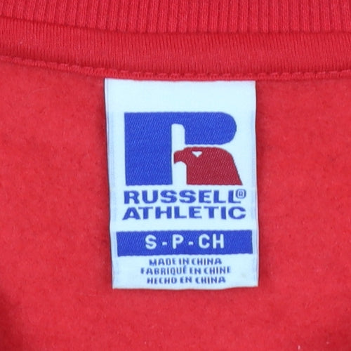 Russell Athletic Womens Red Cropped Pullover Sweatshirt Size S