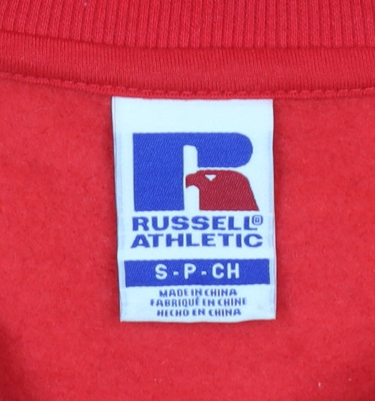 Russell Athletic Womens Red Cropped Pullover Sweatshirt Size S