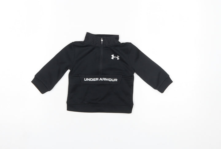 Under Armour Unisex Baby Black 3-6 Months 1/4 Zip Pullover T-Shirt