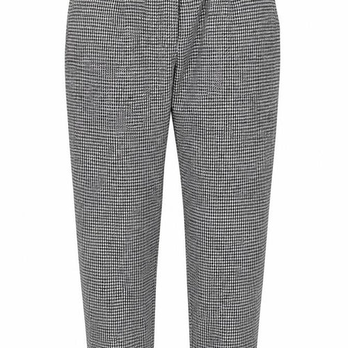 Bershka Women's Black Houndstooth Slim Tapered Trousers XS
