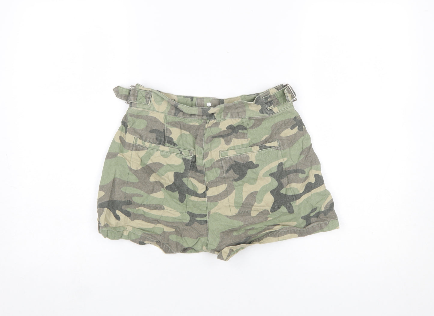 ONLY Blue Denim Womens Camouflage Cotton Paperbag Shorts Size 8