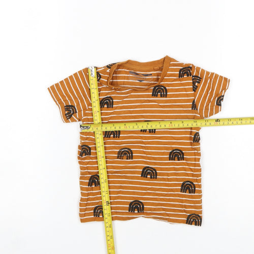 Next Unisex Baby 1½-2 Years Orange Striped Rainbow Cotton T-Shirt