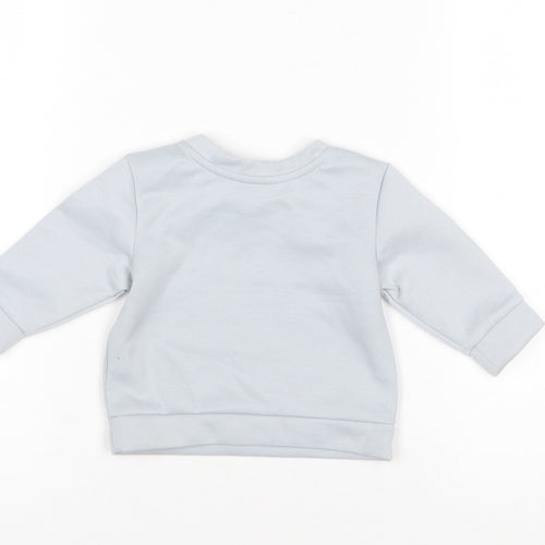 The North Face Unisex Baby Grey Logo Long Sleeve Pullover T-Shirt 3-6 Months