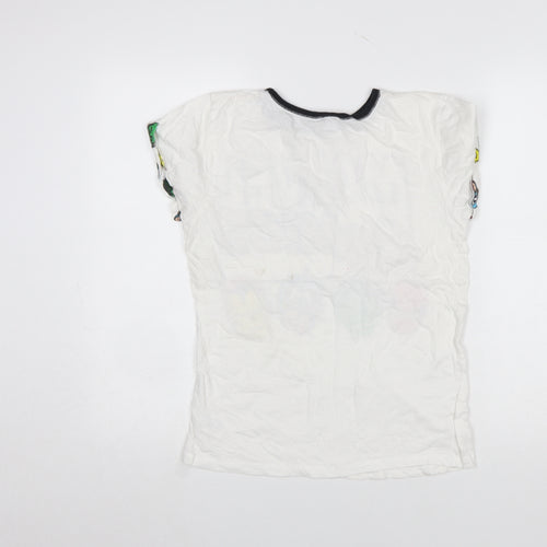 Marvel Comics Women's White Graphic T-Shirt Size 8-10 Cotton Crew Neck