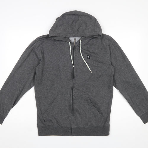 Rip Curl Men's Grey Full Zip Hoodie Small Regular Fit Surf Style