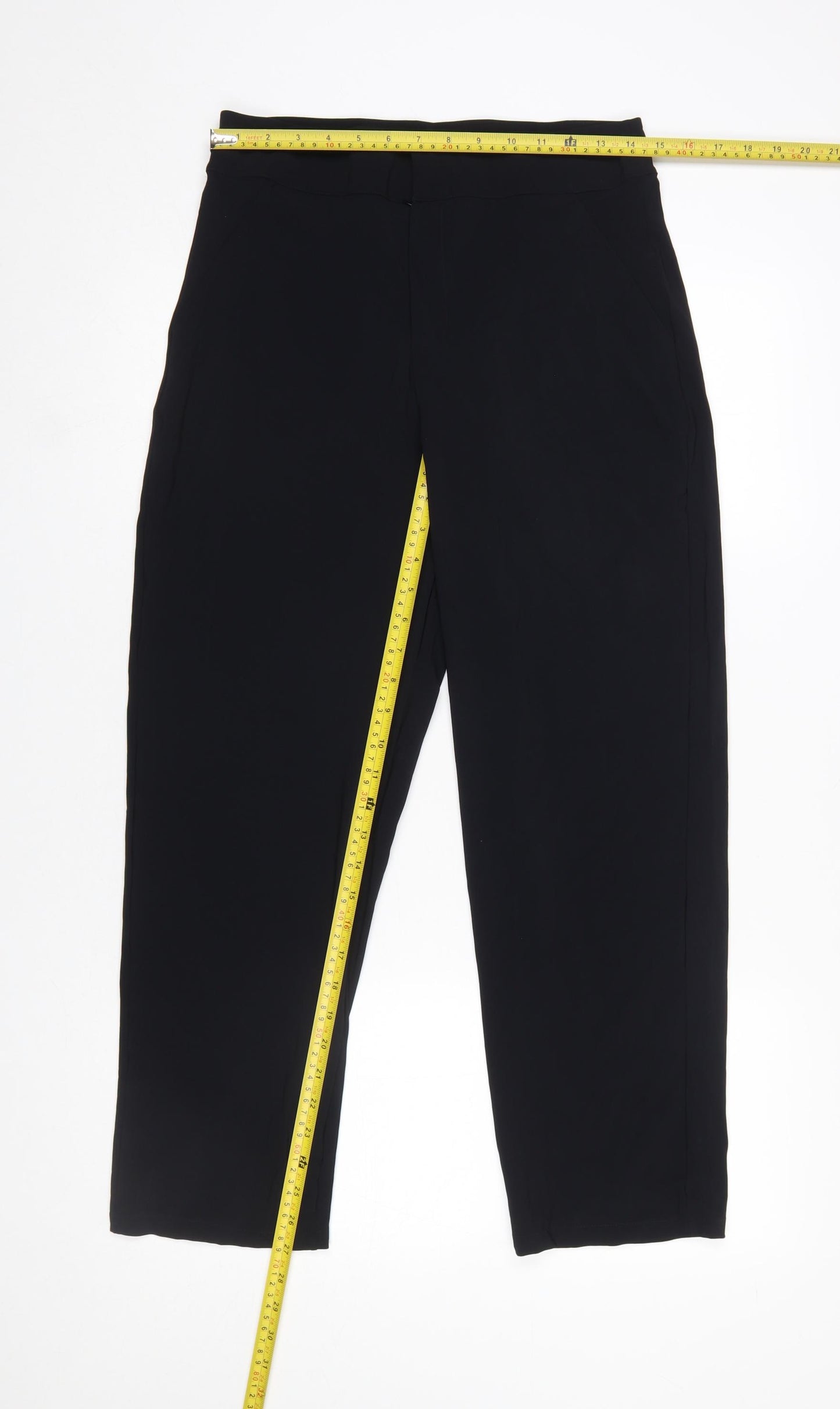 Yamamay Women's Black Cropped Slim Fit Stretch Trousers Size 12