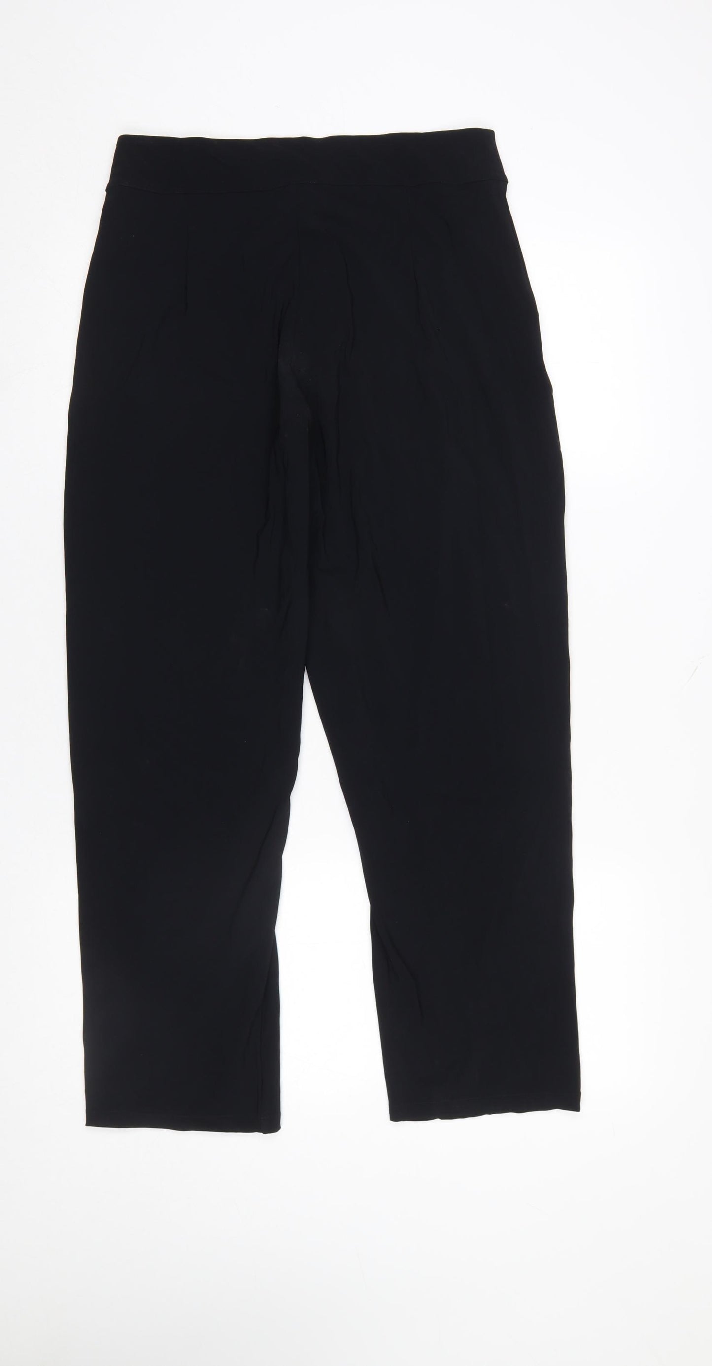 Yamamay Women's Black Cropped Slim Fit Stretch Trousers Size 12