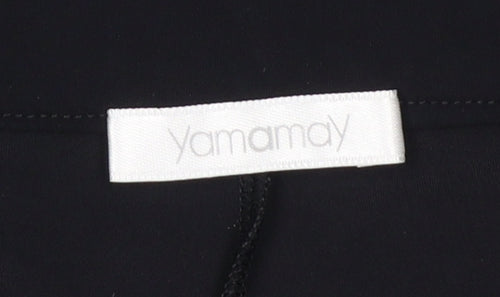 Yamamay Women's Black Cropped Slim Fit Stretch Trousers Size 12