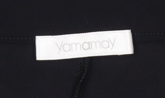 Yamamay Women's Black Cropped Slim Fit Stretch Trousers Size 12