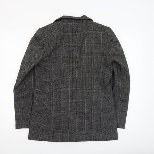 Sfera Women Grey Check Single-Breasted Blazer Jacket Size S