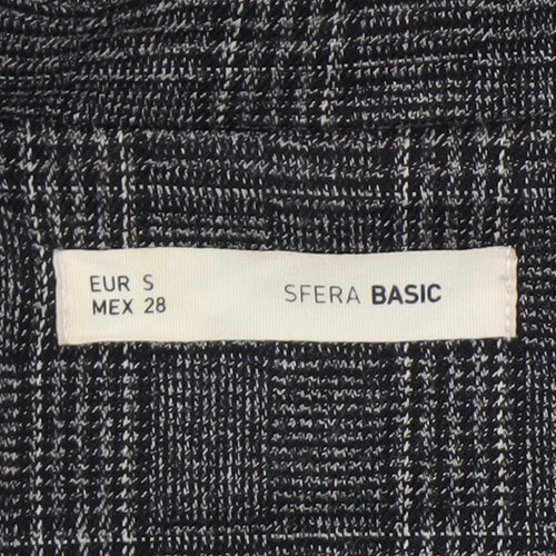 Sfera Women Grey Check Single-Breasted Blazer Jacket Size S