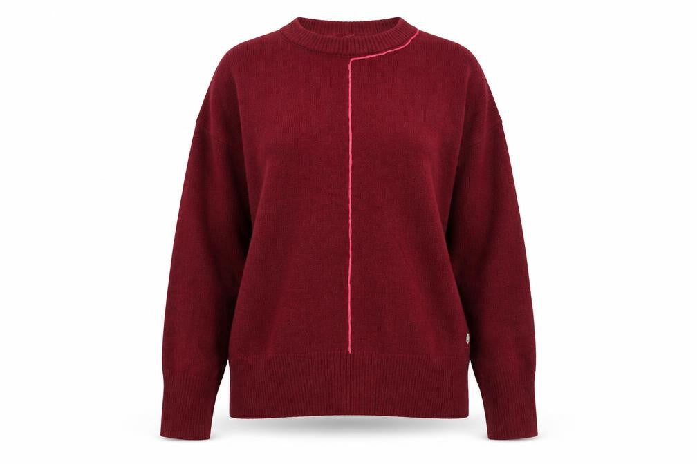 Diesel Womens Red XS Crew Neck Wool Blend Long Sleeve Jumper