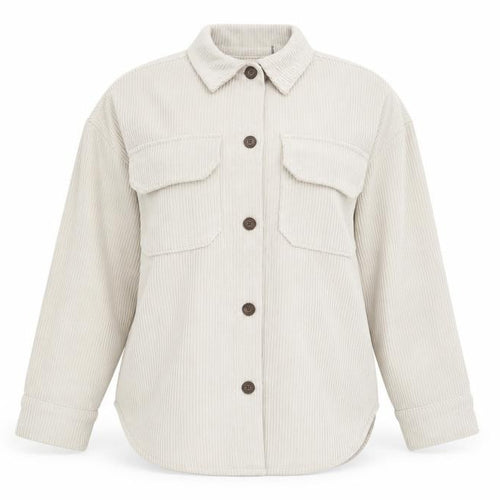 CISONO Womens Beige Corduroy Shirt Jacket Size S Casual Outerwear