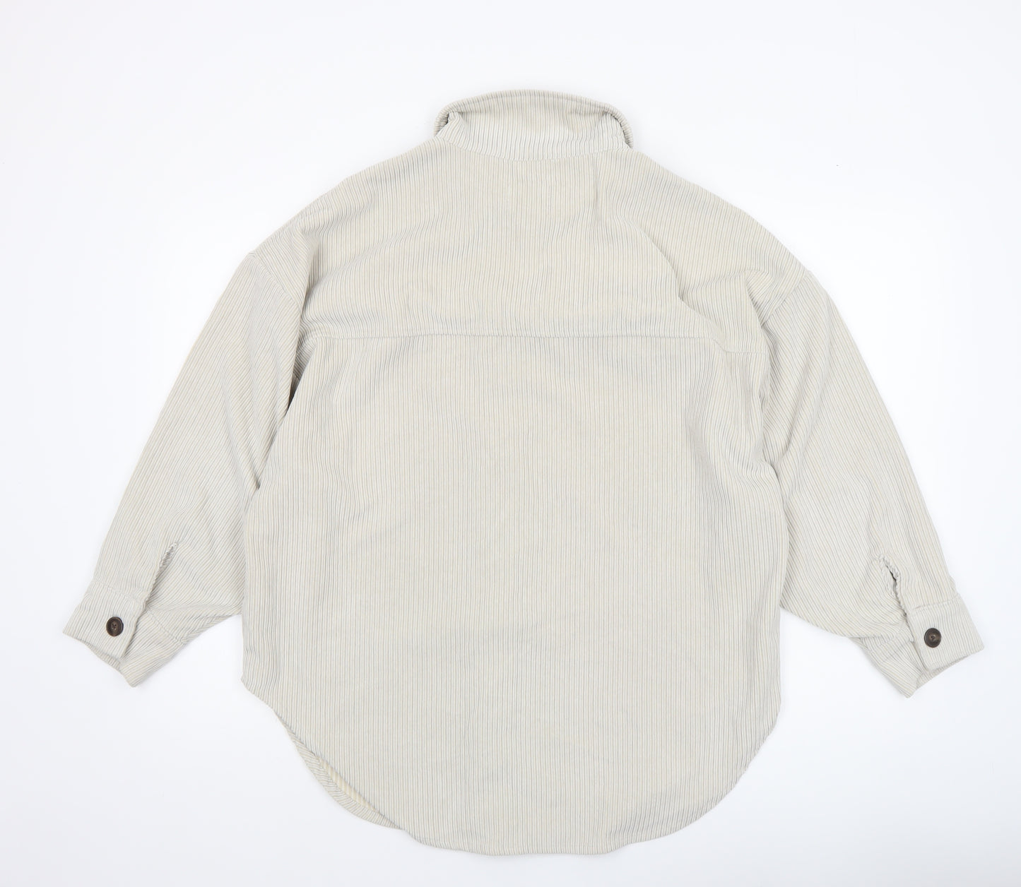 CISONO Womens Beige Corduroy Shirt Jacket Size S Casual Outerwear