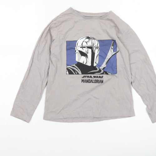 Primark Boys Beige Star Wars Mandalorian Long Sleeve T-Shirt 8-9 Years