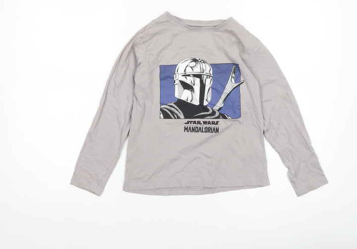 Primark Boys Beige Star Wars Mandalorian Long Sleeve T-Shirt 8-9 Years
