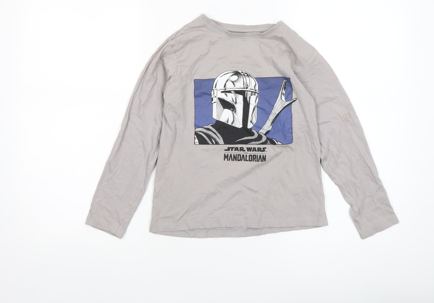 Primark Boys Beige Star Wars Mandalorian Long Sleeve T-Shirt 8-9 Years