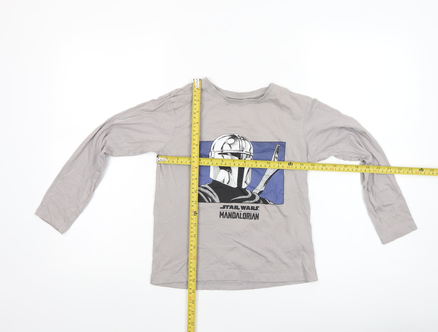 Primark Boys Beige Star Wars Mandalorian Long Sleeve T-Shirt 8-9 Years