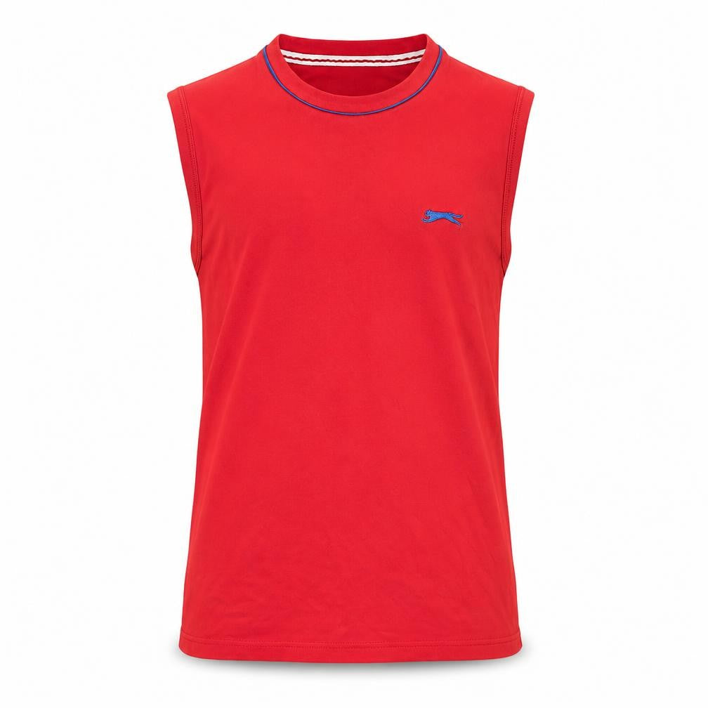 Slazenger Men's Red Cotton Sleeveless Casual Sports Top M