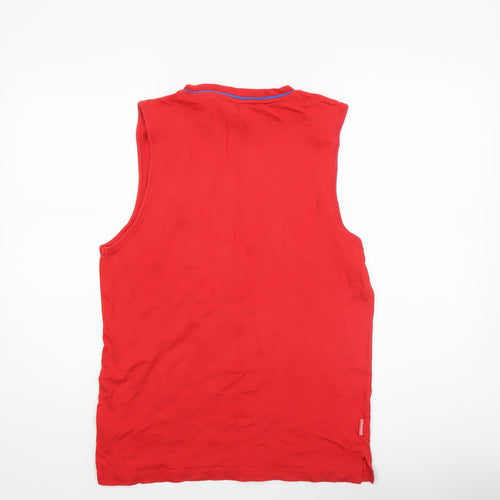 Slazenger Men's Red Cotton Sleeveless Casual Sports Top M