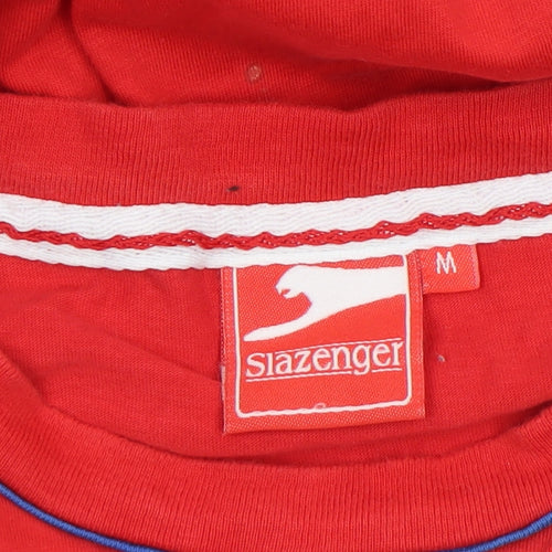 Slazenger Men's Red Cotton Sleeveless Casual Sports Top M