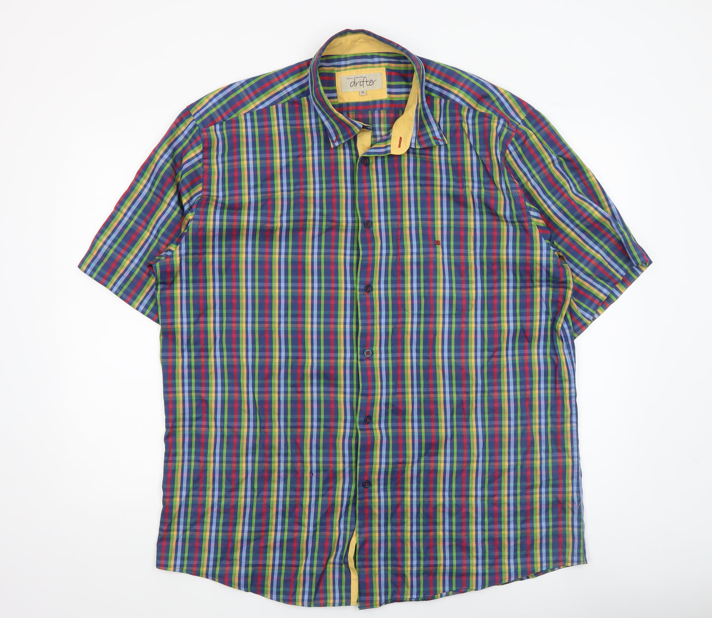 Daniel Grahame Drifter Men’s Multicoloured XL Check Short Sleeve Cotton Shirt