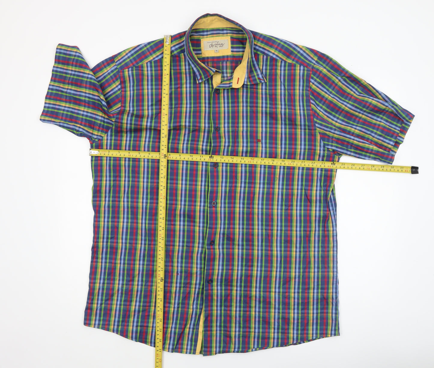 Daniel Grahame Drifter Men’s Multicoloured XL Check Short Sleeve Cotton Shirt