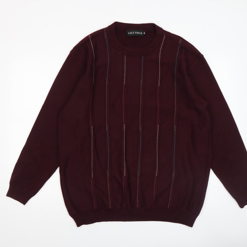 Gilt Edge Men's Red 2XL Pullover Crew Neck Jumper
