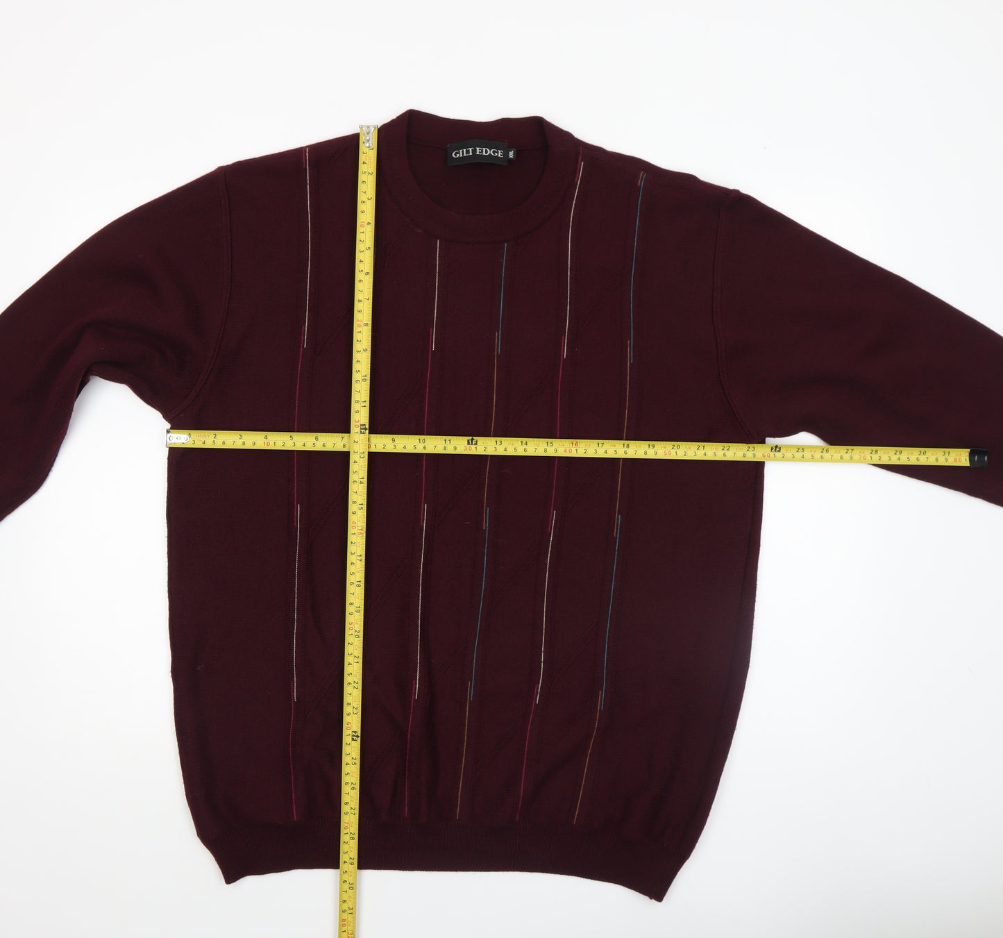 Gilt Edge Men's Red 2XL Pullover Crew Neck Jumper